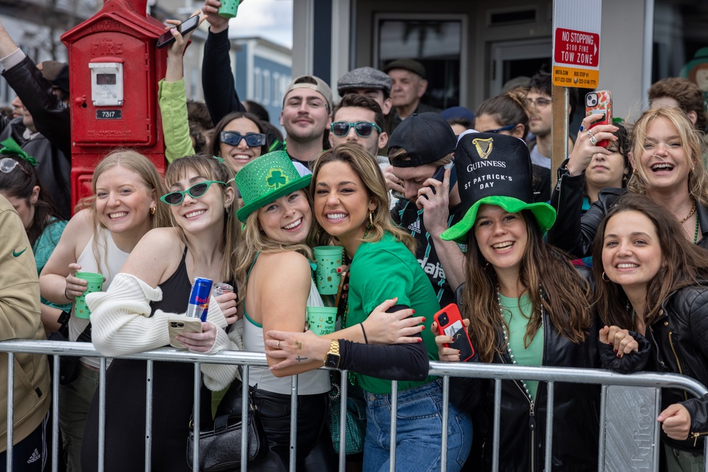 Quantico Marine Corps Band performs at the South Boston St. Patrick's Day Parade 2024