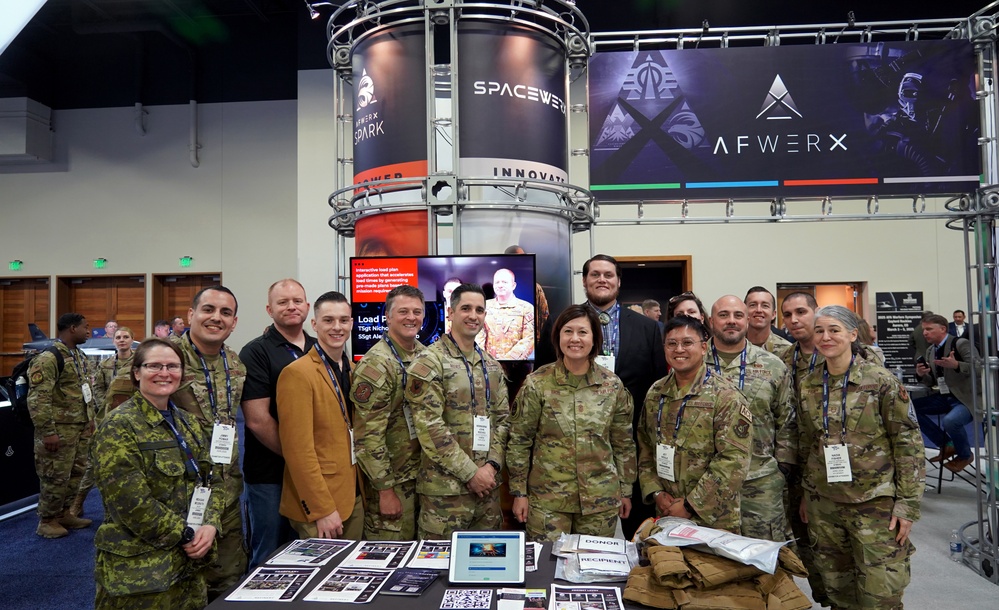 Chief Master Sergeant of the Air Force JoAnne Bass and Spark Tank finalists