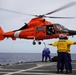 US Coast Guard Cutter Venturous conducts deck landing qualification training