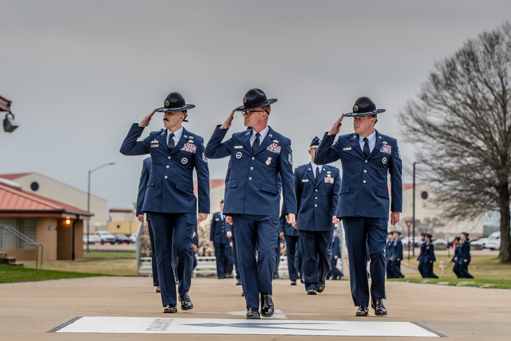 U.S. Air Force Military Training Instructors Lead Class 24-06 Graduates in OTS Graduation Parade