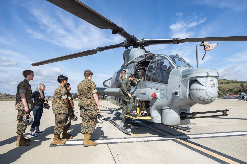 MCJROTC cadets with William B. Travis High School tour Camp Pendleton