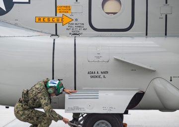 VRM 30 Conducts Maintenance On a CMV-22 Osprey