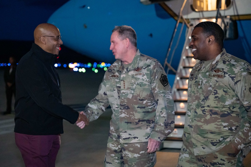 SECDEF arrives at Ramstein Air Base for Ukraine Defense Contact Group