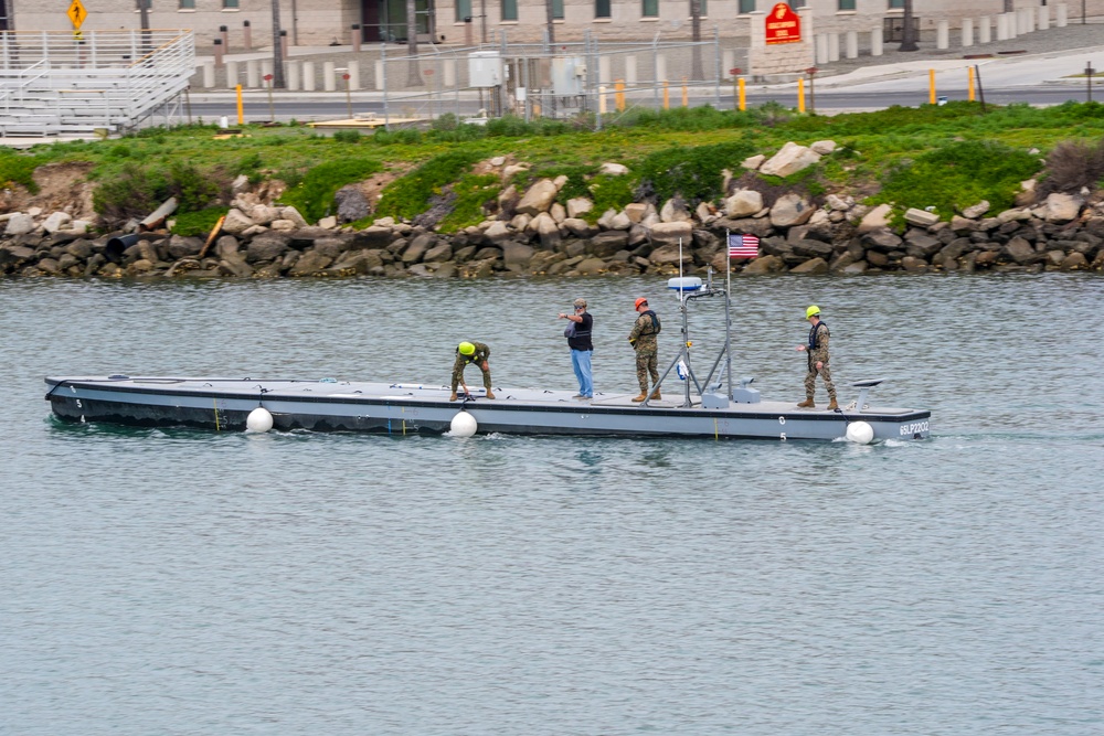 Marine Corps Warfighting Laboratory's Autonomous Low-Profile Vessel at Project Convergence Capstone 4