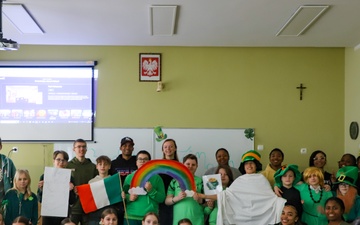 Sustainment Soldiers visit Powidz school for St Patrick's Day