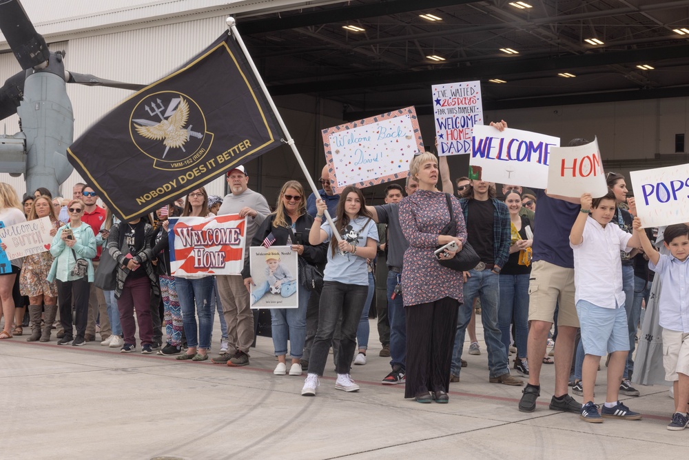 26th MEU(SOC) Marines and Sailors embarked on the USS Bataan (LHD 5) arrive on Camp Lejeune after eight-month Deployment as the Tri-GCC Immediate Crisis Response Force