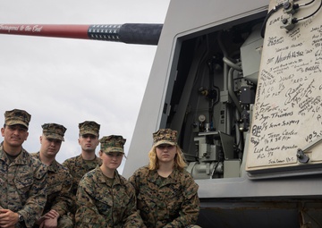 US Marines visit the USS Rafael Peralta (DDG 115)