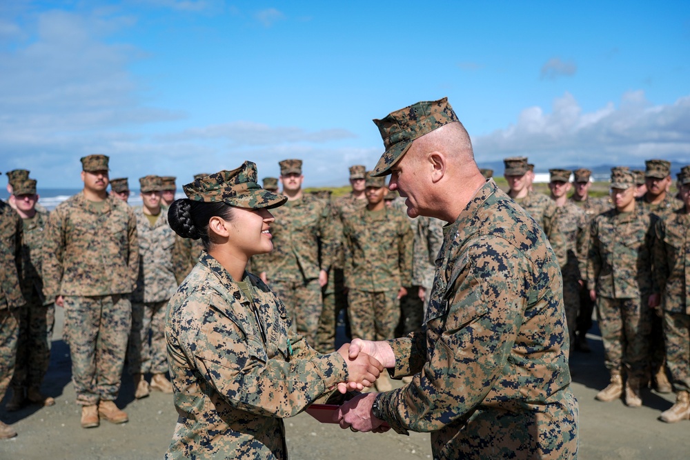 Lt. Gen. Karsten S. Heckl Awards Navy and Marine Corps Achievement Medal at Project Convergence Capstone 4