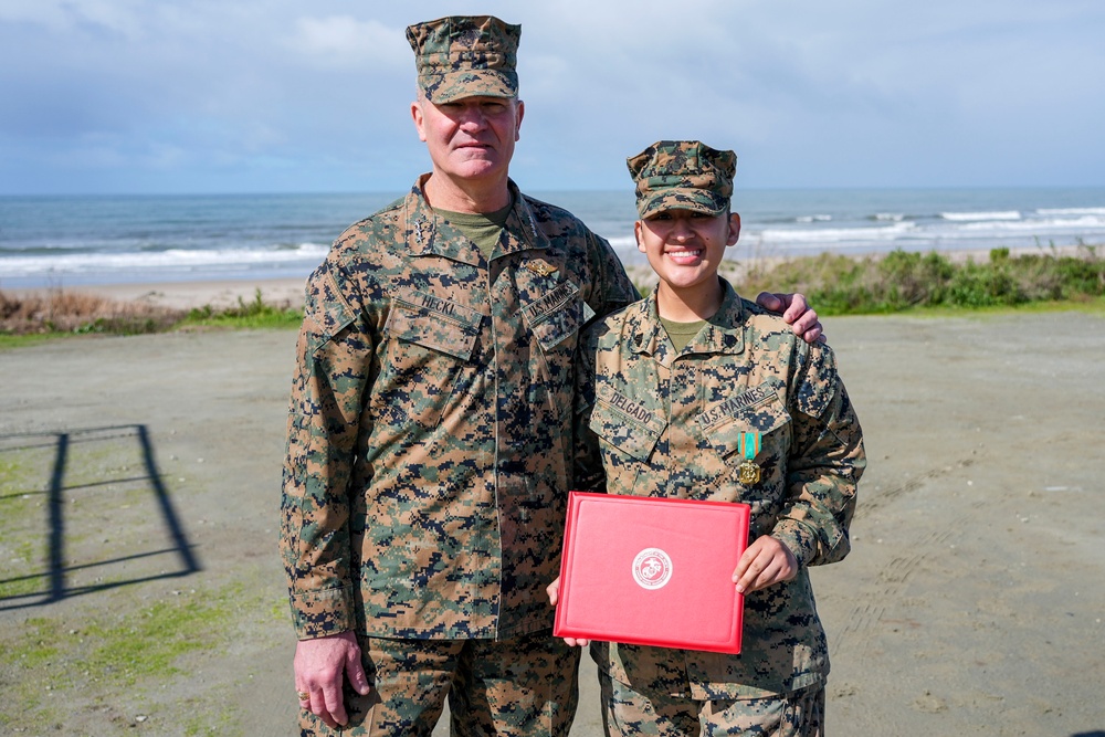 Lt. Gen. Karsten S. Heckl Awards Navy and Marine Corps Achievement Medal at Project Convergence Capstone 4