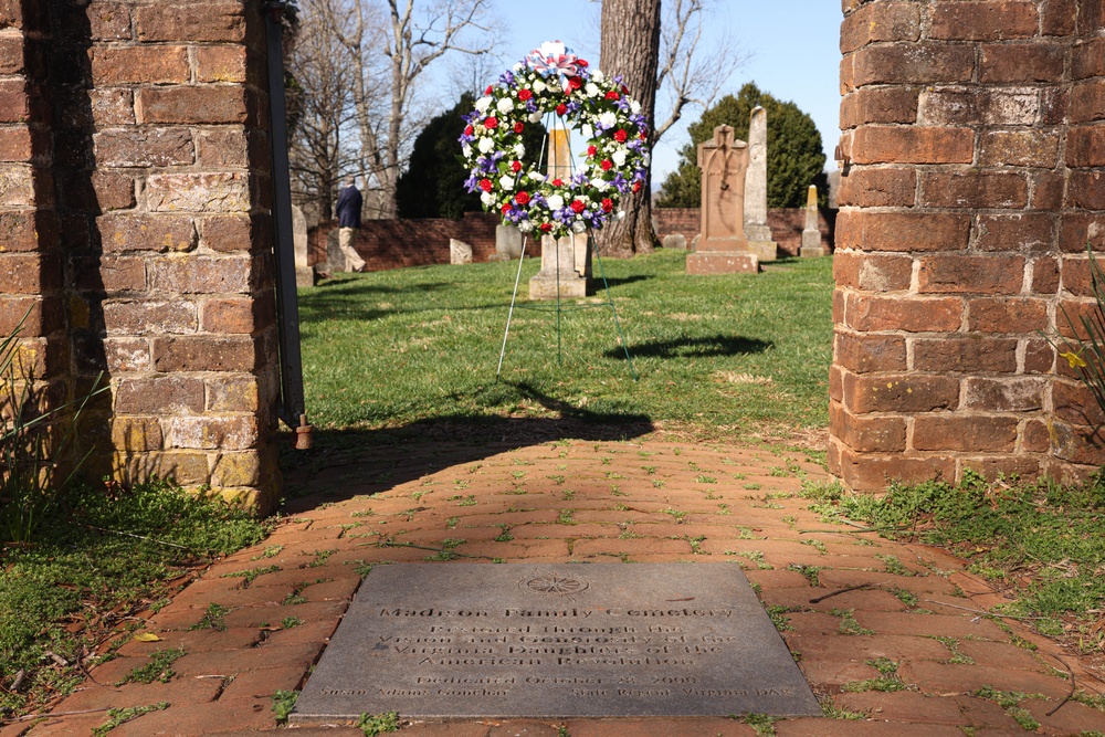 U.S. Marines lay Presidential Wreath for James Madison at Montpeleir