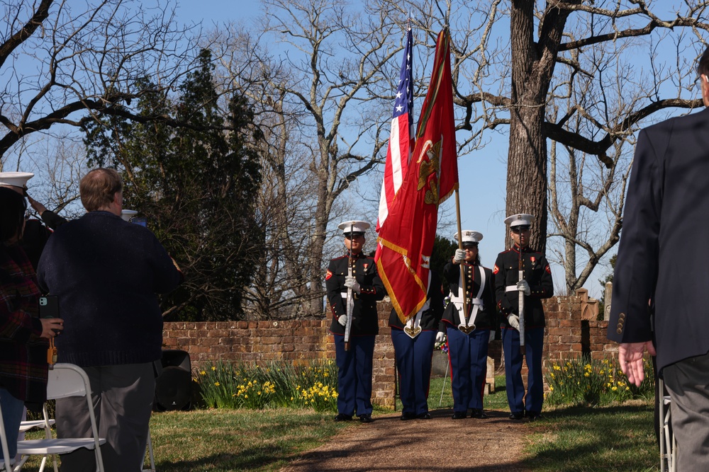 U.S. Marines lay Presidential Wreath for James Madison at Montpeleir