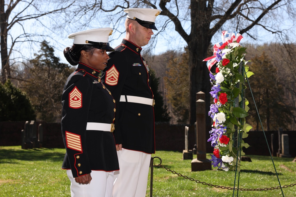 U.S. Marines lay Presidential Wreath for James Madison at Montpeleir