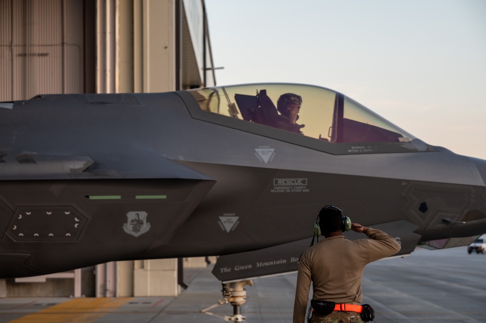 F-35s Take to the Skies for Night Flight