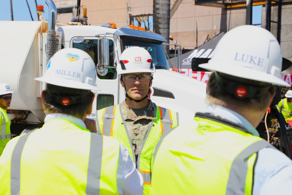 Hawai’i Wildfires Recovery mission commander on a site visit in the impacted area