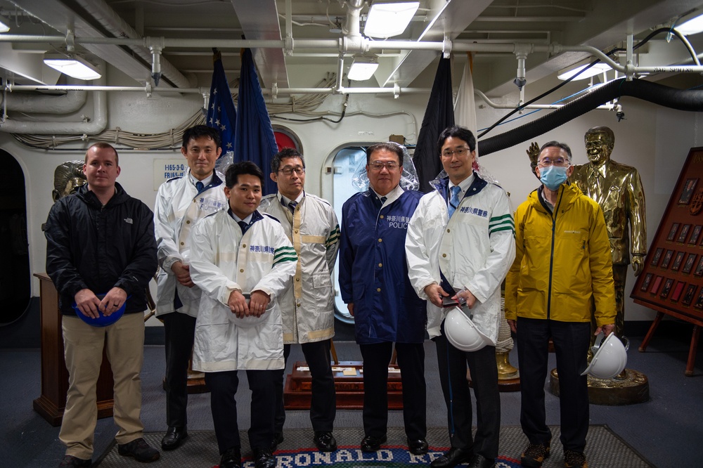 USS Ronald Reagan (CVN 76) hosts Japan Harbor Police and Naval Criminal Investigation Service (NCIS)