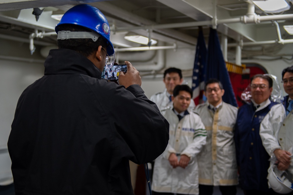 USS Ronald Reagan (CVN 76) hosts Japan Harbor Police and Naval Criminal Investigation Service (NCIS)