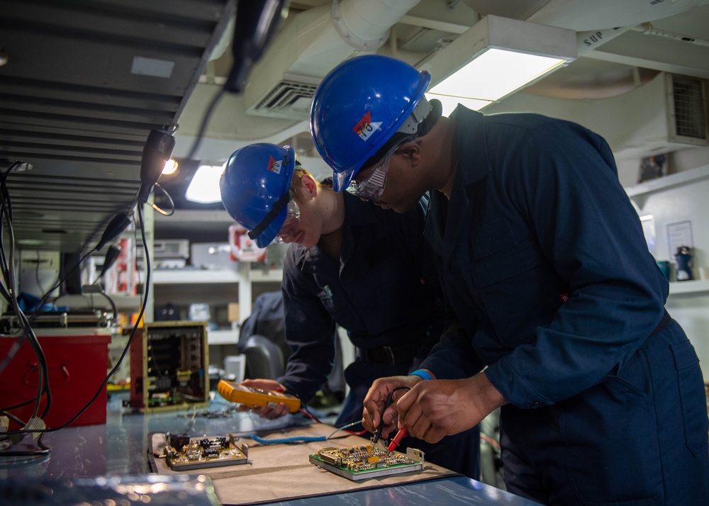 USS Ronald Reagan (CVN 76) Sailors perform daily operations