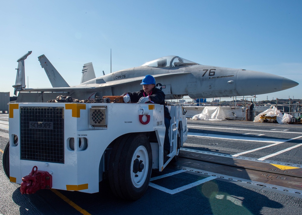 USS Ronald Reagan (CVN 76) Sailors perform daily operations