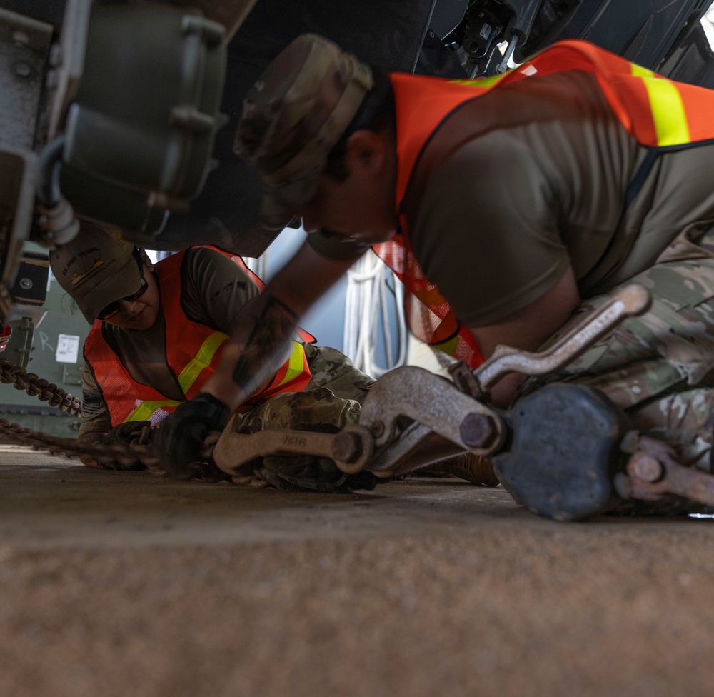 Soldiers load up LSV3 in preparation for Operation Pathways