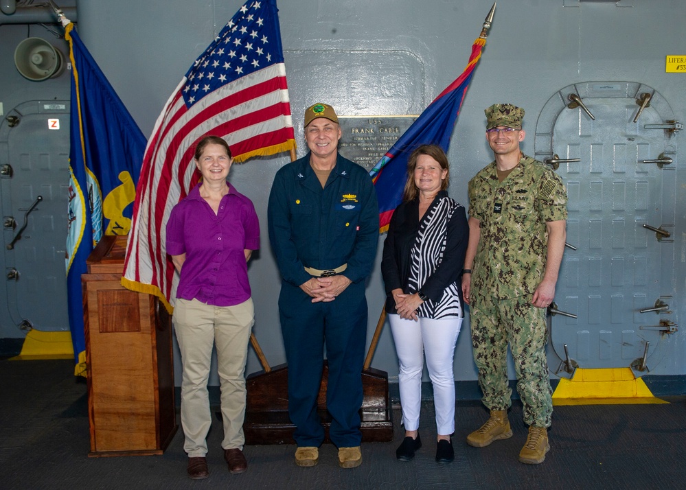 Capt. Preston Taylor visits USS Frank Cable