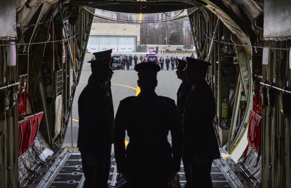 Plane-side honors for NY Army Guard pilots