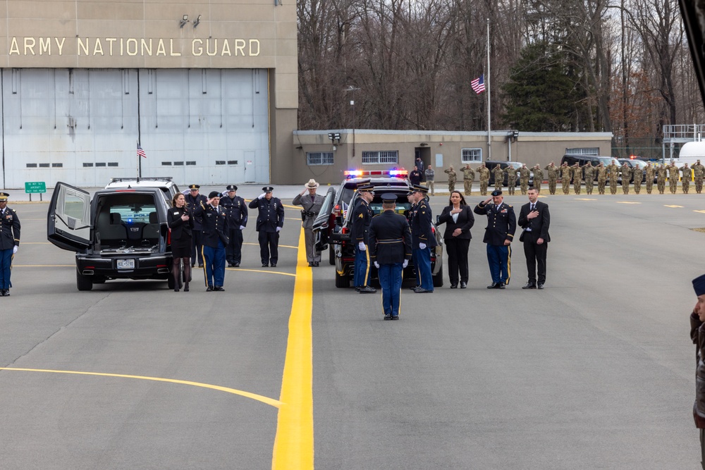 Plane-side honors for NY Army Guard pilots