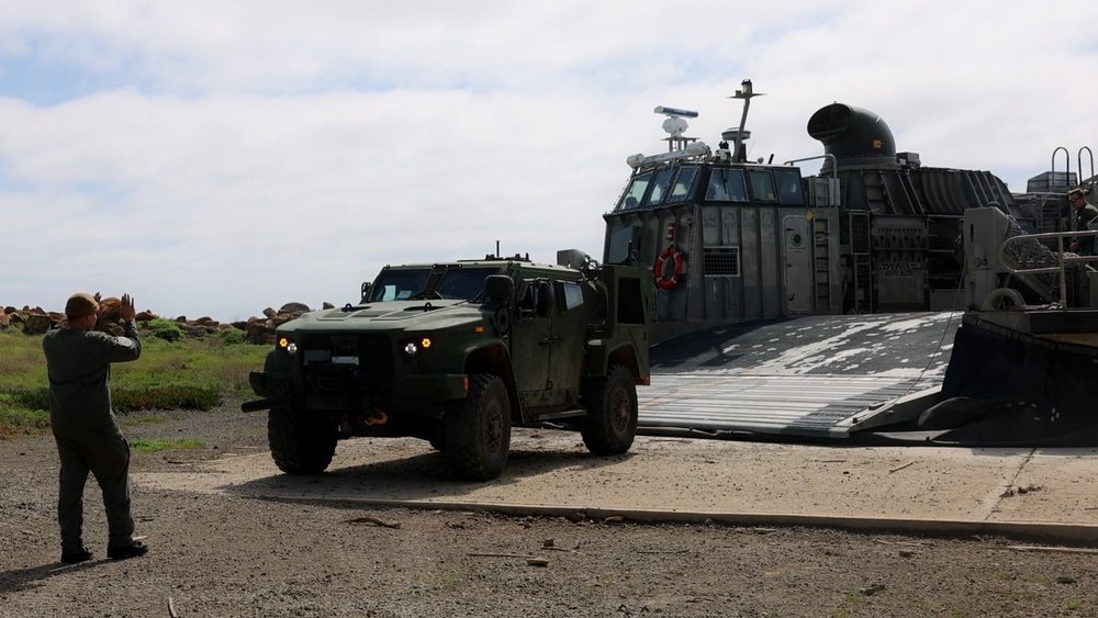Assault Craft Unit 5 Transports Heavy Equipment and Vehicles from San Clemente Island