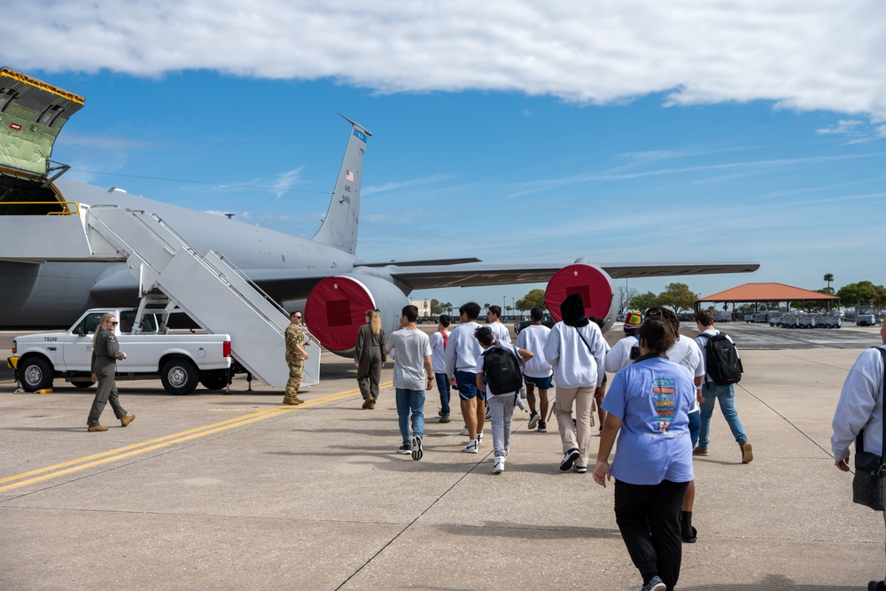 St Pete HS JROTC visits MacDill Honor Guard