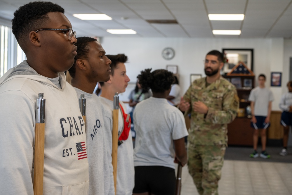 St Pete HS JROTC visits MacDill Honor Guard