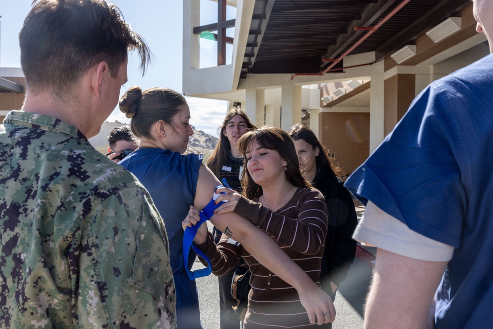 Students from the Morongo Unified School District visit The Combat Center for job shadowing event