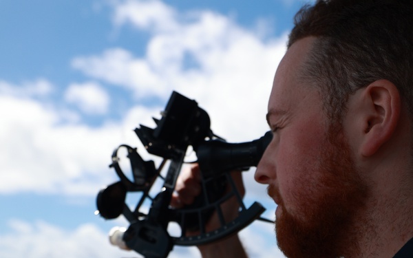 USS Bataan Quartermaster Takes Celestial Readings