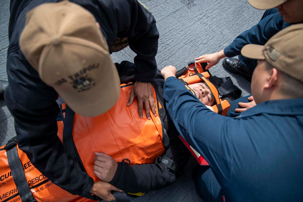 Medical Emergency Drill Aboard USS Tripoli