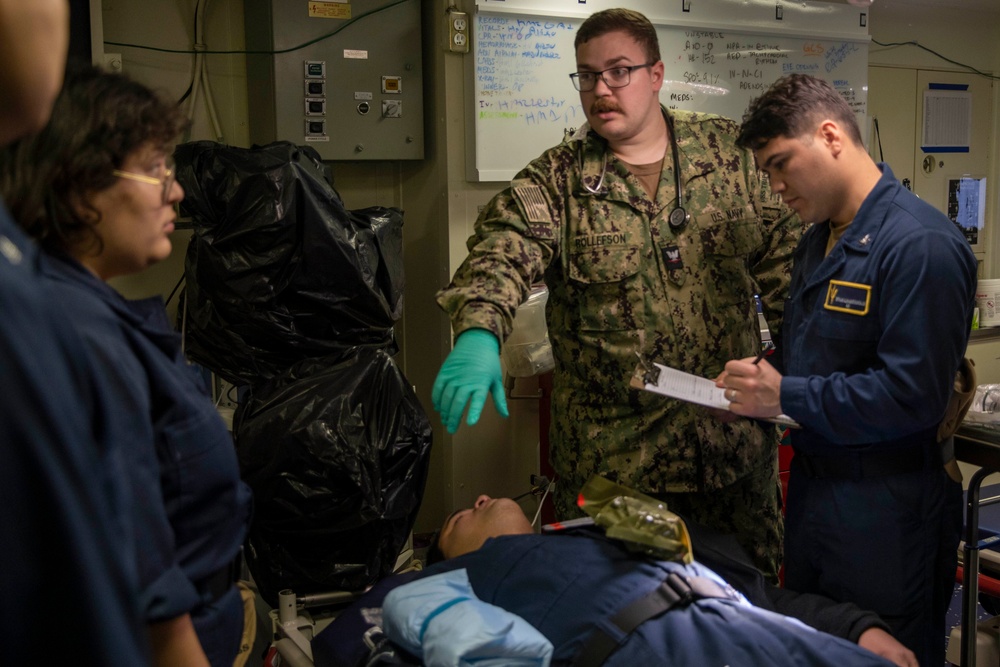 Medical Emergency Drill Aboard USS Tripoli