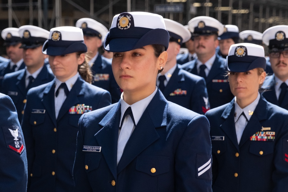 Coast Guard members march in NYC’s 263rd St. Patrick’s Day Parade