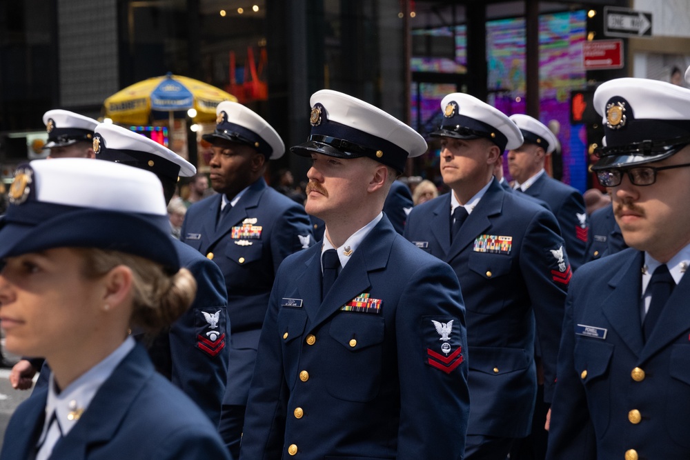 Coast Guard members march in NYC’s 263rd St. Patrick’s Day Parade