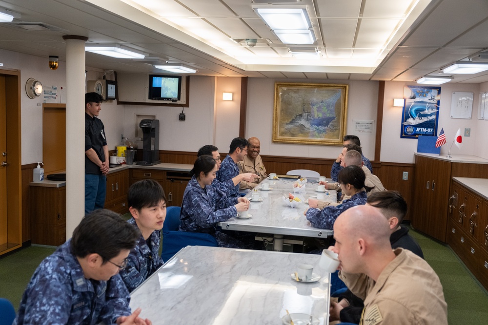 USS New Orleans (LPD 18) and Japan Maritime Self-Defense Force JS Haguro (DDG 180) Flag Exchange Ceremony on March 14