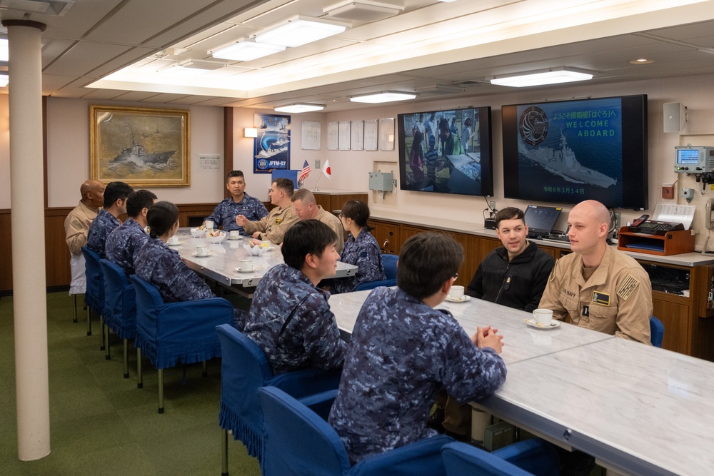 USS New Orleans (LPD 18) and Japan Maritime Self-Defense Force JS Haguro (DDG 180) Flag Exchange Ceremony on March 14