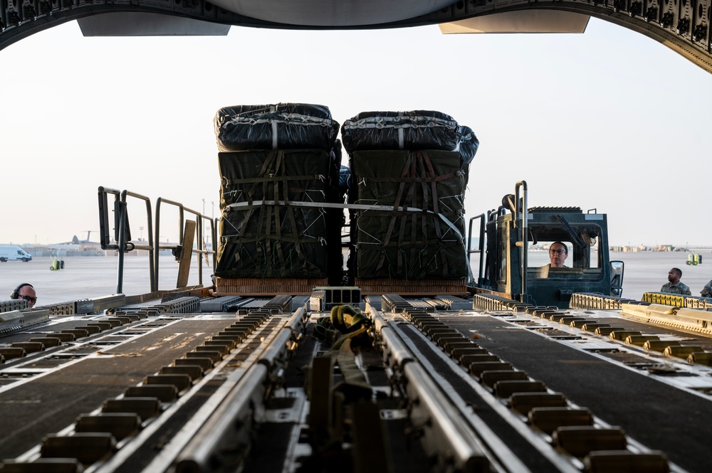 AMC C-17s bolster AFCENT humanitarian aid airdrops to Gaza