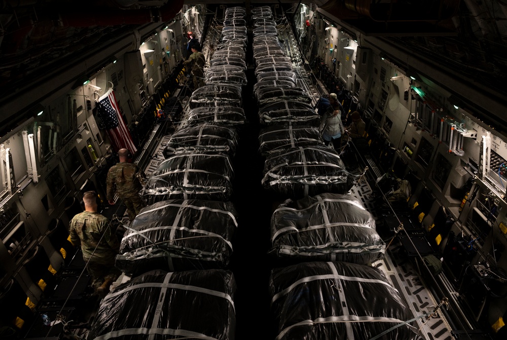 U.S. Air Force airdrops humanitarian aid to Gaza