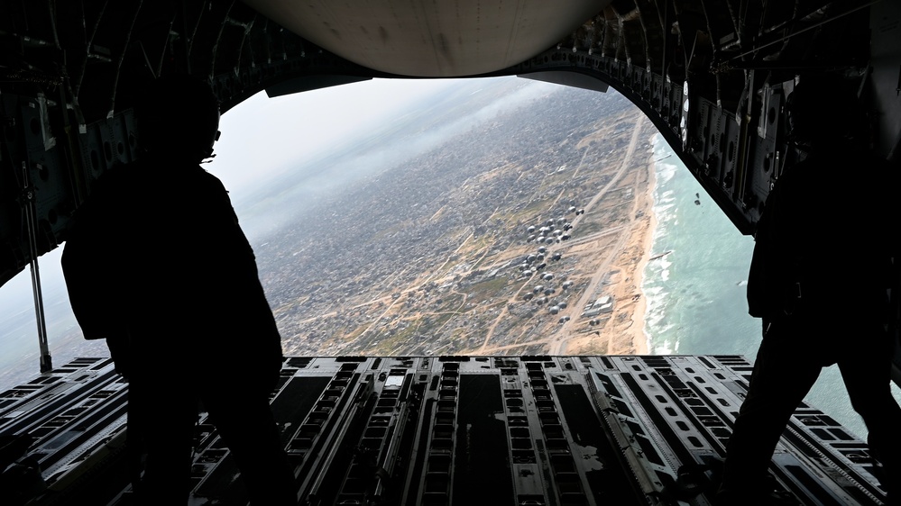 U.S. Air Force airdrops humanitarian aid to Gaza