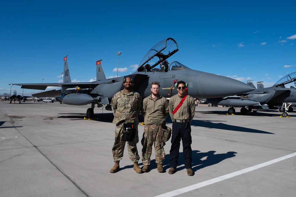 Airmen load GBU-38s on F-15E Strike Eagle during Red Flag-Nellis 24-2