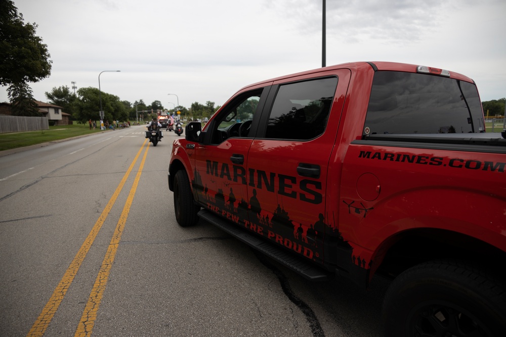 Marines of Recruiting Station Chicago Participate in the India Day Parade in Naperville, Illinois