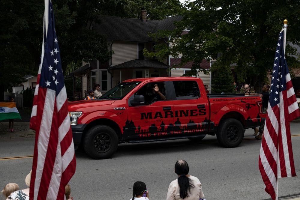 Marines of Recruiting Station Chicago Participate in the India Day Parade in Naperville, Illinois