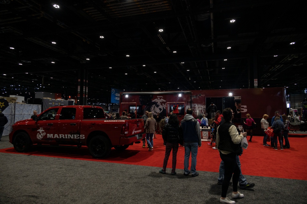 Marines of Recruiting Station Chicago at the 2024 Chicago Auto Show