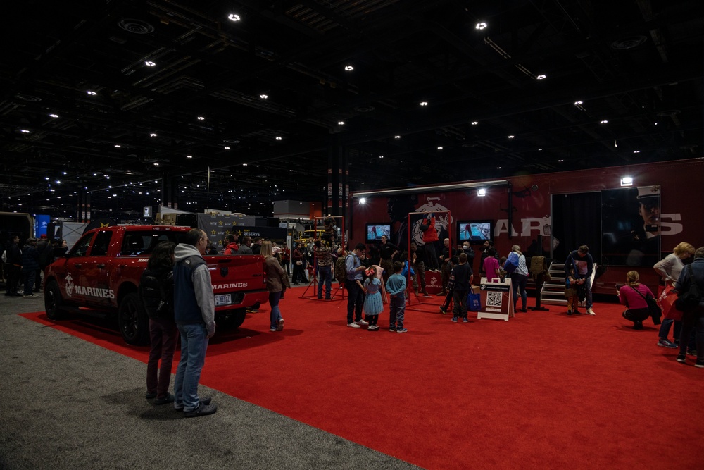 Marines of Recruiting Station Chicago at the 2024 Chicago Auto Show