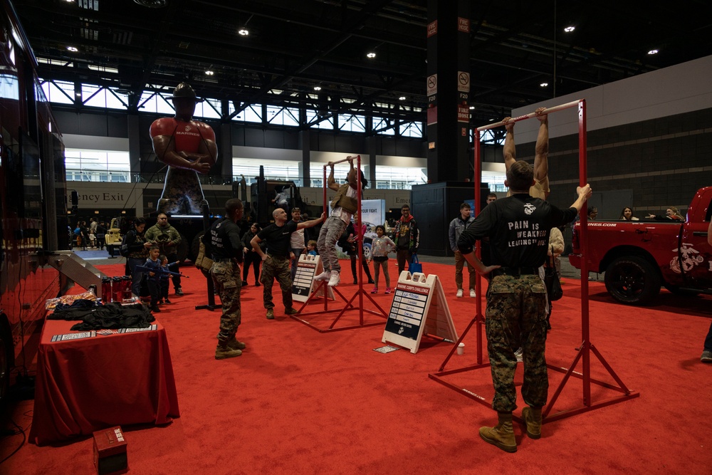 Marines of Recruiting Station Chicago at the 2024 Chicago Auto Show