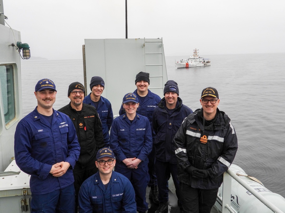 Coast Guard, Royal Canadian Navy conduct search and rescue exercise off Alaska coast