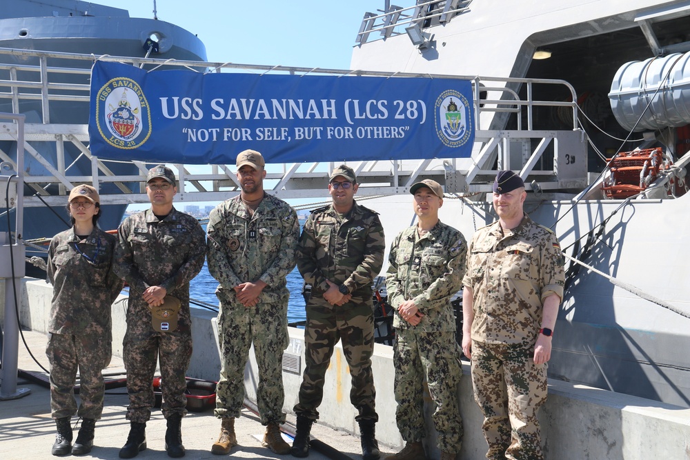 Expeditionary Warfare Training Group Pacific International Students onboard USS Savannah (LCS 28)