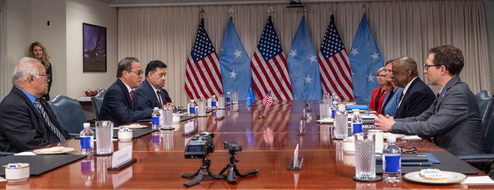 Secretary Austin hosts Federated States of Micronesia President