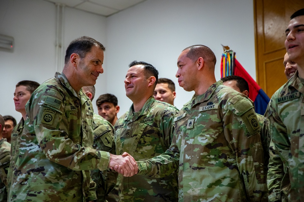 Lieutenant General Christopher Donahue visits &quot;Task Force 82&quot; and &quot;Task Force Rakkasans&quot; at Mihail Kogalniceanu Air Base Romania